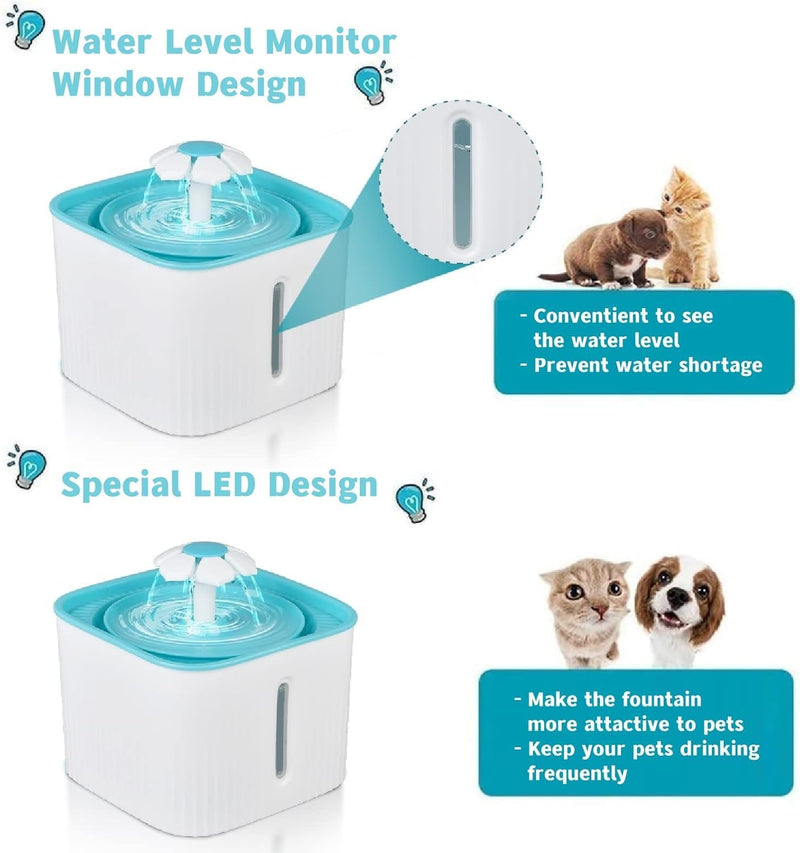 2.5L Cat Water Fountain For Small Pets