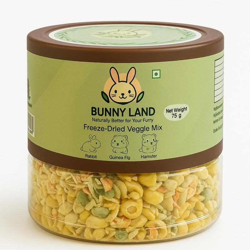 Freeze-Dried Veggie Mix Treat for Rabbits, Guinea Pigs, Hamsters ( 75g )