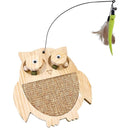 Owl Design Cat Scratcher Toy with  Feather and Catnip Balls