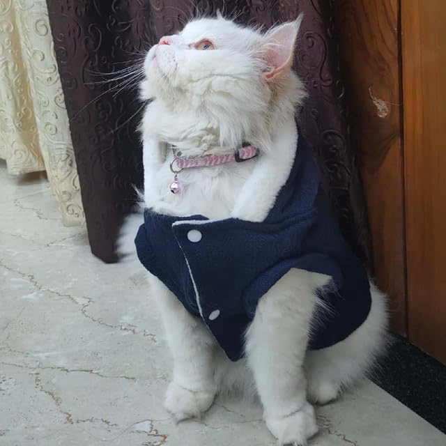 Hoodie Sweater Coat For Small Dogs Cats (Dark Blue)