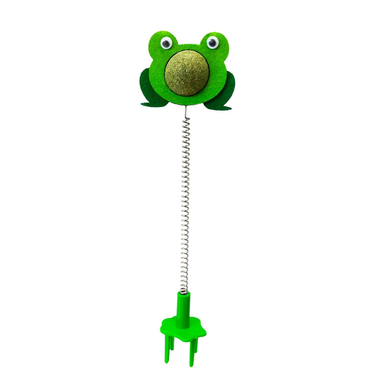 Frog-Shaped Cat Chew Wand Toy with Catnip and Plug