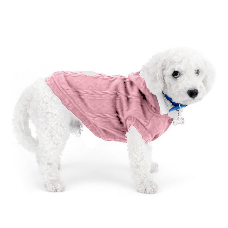 Hoodie Sweater Coat For Small Dogs Cats (Light Pink)