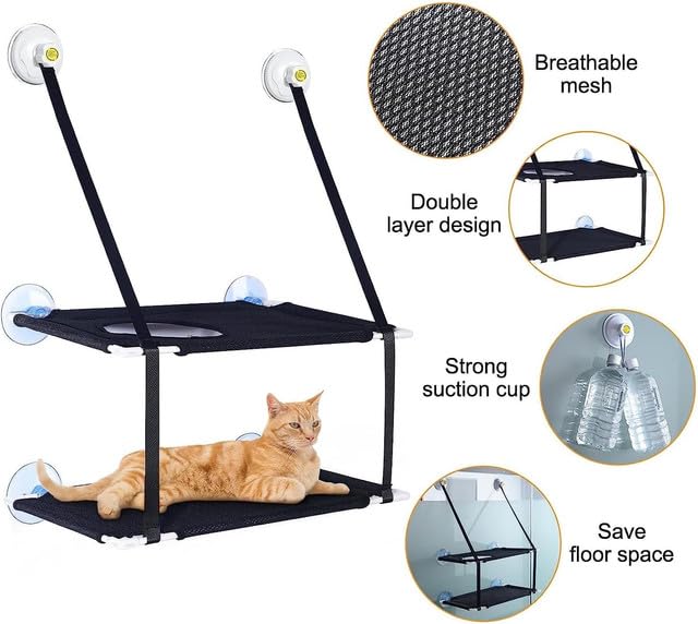 Window Suction Cup Double Layer Pet Cat Hammock Bed