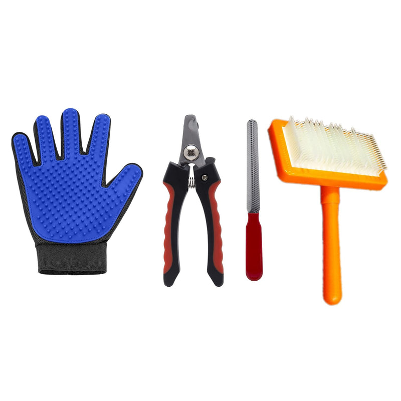 Pet Grooming Kit: Brush and Combs, Pet Nail Clipper, Grooming Glove