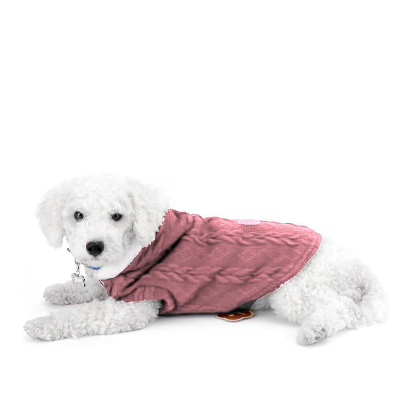 Hoodie Sweater Coat For Small Dogs Cats (Light Pink)