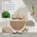 Owl Design Cat Scratcher Toy with  Feather and Catnip Balls