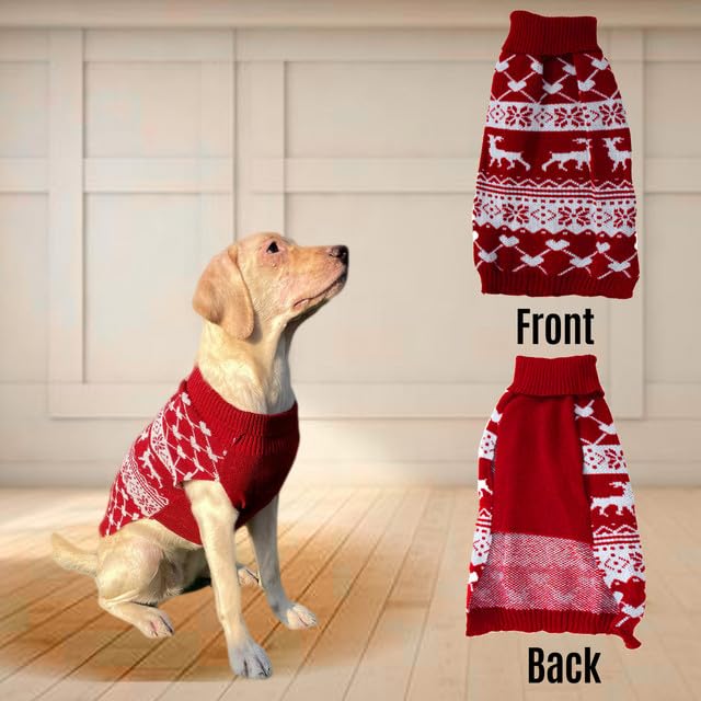 Christmas Sweater For Small Dogs, Cats (Maroon)