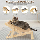 Adjustable Wooden Cat Lounge Chair with Sisal Mat – 3 Height Levels For Indoor/Outdoor