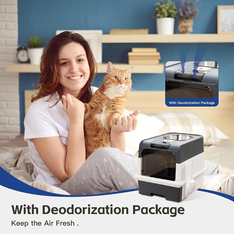 Covered Cat Litter Box for Indoor Cats