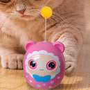 Interactive Wobble Cat Toy with Bouncing Ball and Feather for Indoor Cats