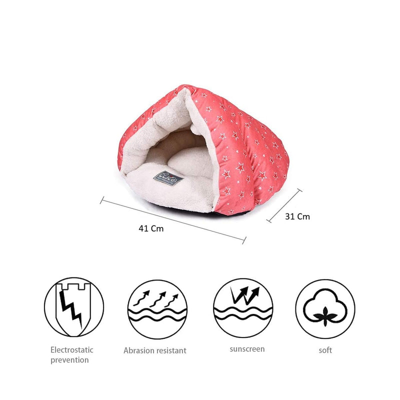 Cozy Cave Pet Bed for Cats & Small Dogs (Pink)