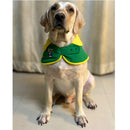 Stylish Cape Collar with Rap Bear Print For Dog ( Green/Yellow )