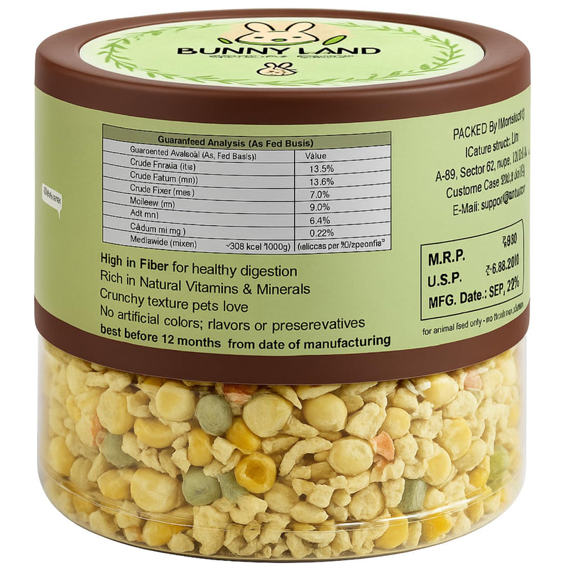 Freeze-Dried Veggie Mix Treat for Rabbits, Guinea Pigs, Hamsters ( 75g )