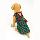 Ethnic Frock with Tie-Up Outfit for Dog & Cat ( Dark Green )