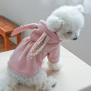 Premium Winter Hoodie Dress For Dog & Cat ( Light Pink )