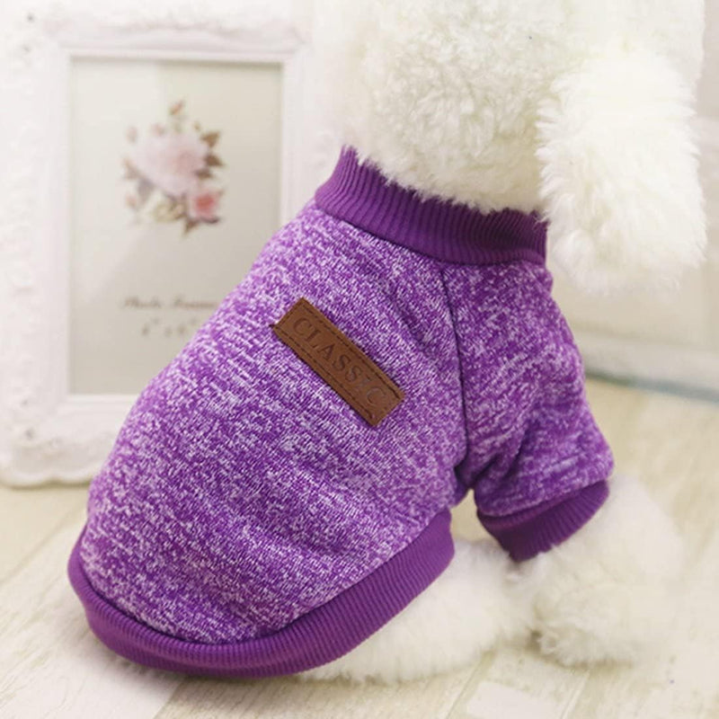 Classic Knitwear Sweater For Small Dogs Cats (Purple)