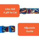 Adjustable Cat Collar with Safety Buckle and Bell - 1 Piece