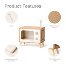 Wooden Cat Bed House and Scratching Post