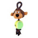 Plush Dog Toy With Rope & Tennis Ball Squeaker Inside