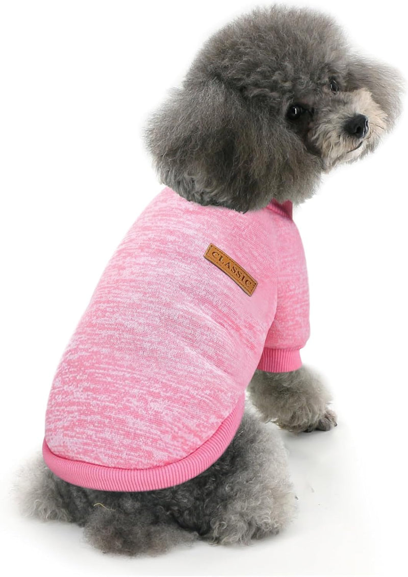 Classic Knitwear Sweater For Small Dogs Cats (Light Pink)