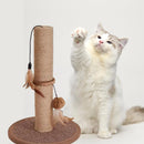 Interactive Cat Tree Scratcher Post with Feather Toy