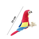 Parrot Plush Squeaky Dog Toy with Rope Legs