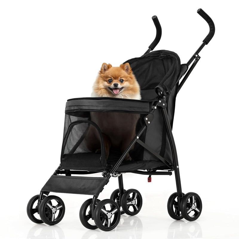 Lightweight Compact Pet Stroller with Umbrella Fold for Small Medium Dogs