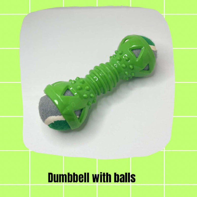 Double Ball Dumbbell Chew Toy For Dogs