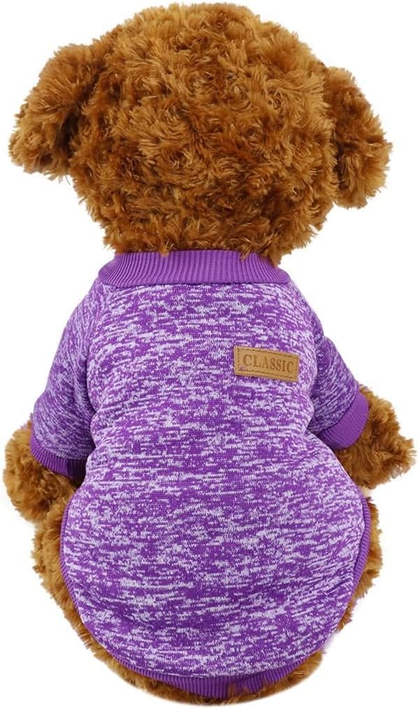 Classic Knitwear Sweater For Small Dogs Cats (Purple)