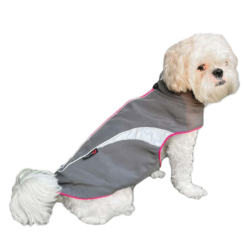 Waterproof Jacket for Small Breeds Dogs (Grey-Pink)