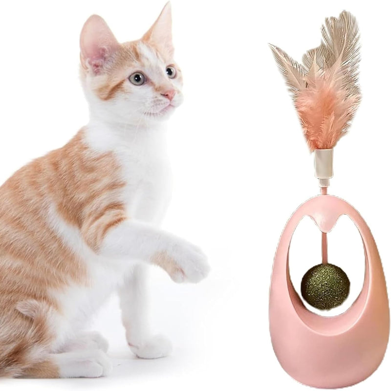 Interactive Feather Tumbler Cat Toy