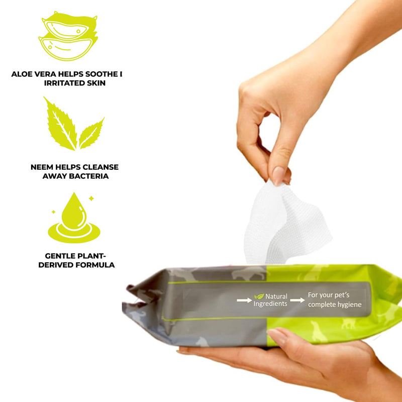 Neem & Aloe Vera Cleaning Wipes For Pets (100 Wipes)