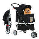 Foldable Stroller for Small Medium Dogs & Cats (Black)