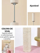 Multi-Level Cat Tree Scratcher with Soft Plush Pads for Small to Medium Cats (Pink & Green)