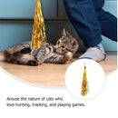Interactive Cat Teaser Wand Toy with Colorful Crinkle Tassels & Bell (Multi Color)