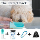 Portable Dog Water Bottle with Food Storage Box & Travel Bag