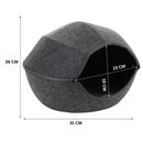 Enclosed Pet House with Removable Cushion for Cats, Kittens, and Small Pets (Dark Grey)