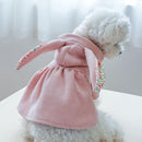 Premium Winter Hoodie Dress For Dog & Cat ( Light Pink )
