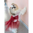 Dog Dress for Girls Dogs and Cats - Red Pink