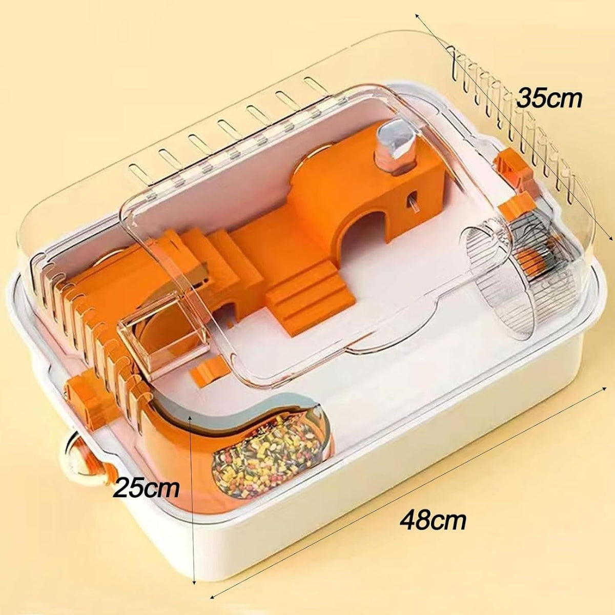 Orange hamster cage best sale