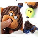 Plush Dog Toy With Rope & Tennis Ball Squeaker Inside