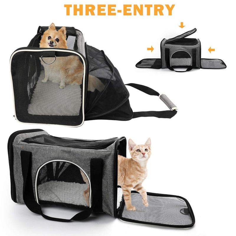 Soft-Sided Pet Carrier Bag for Cats, Small Dogs, Puppies, and Kittens