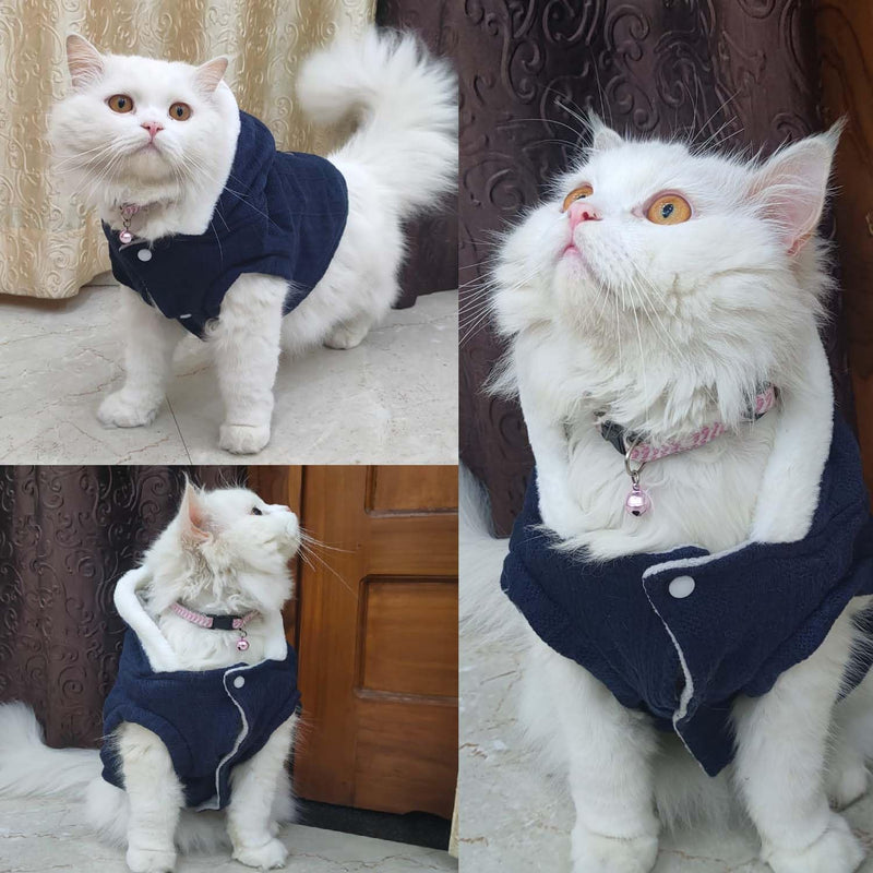 Hoodie Sweater Coat For Small Dogs Cats (Dark Blue)