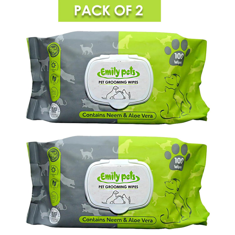 Neem & Aloe Vera Cleaning Wipes For Pets (100 Wipes-Pack2)