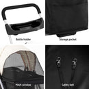 4-Wheel Stroller for Small Medium Dogs & Cats (Black-White)