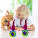 Interactive Rainbow Feather Ball Cat Toy with Bells