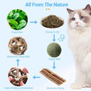 2 Pcs Natural Silvervine Stick & Bell Ball Toys for Indoor Kitten