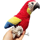 Parrot Plush Squeaky Dog Toy with Rope Legs