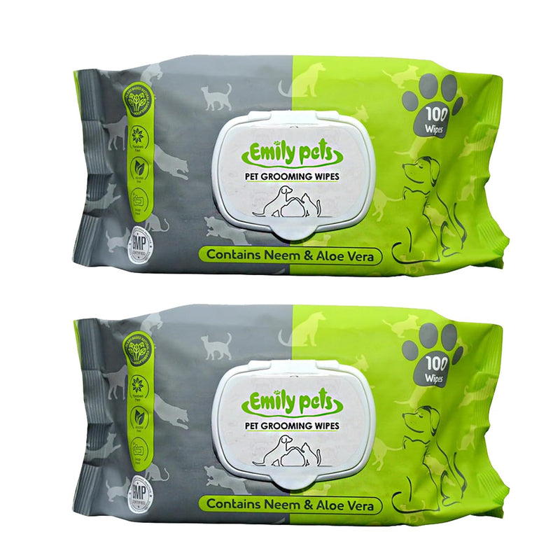 Neem & Aloe Vera Cleaning Wipes For Pets (100 Wipes-Pack2)