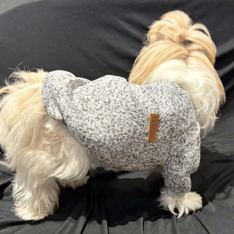 Classic Knitwear Sweater For Small Dogs Cats (Grey)